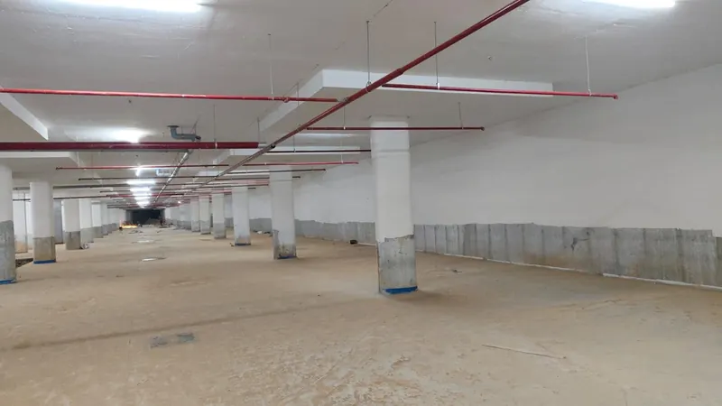 Adarsh Welkin Park Phase I construction: Basement – ceiling painting, August 2026